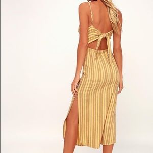 Lulus / Amuse society yellow tie back midi